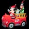 6' Gemmy Airblown Inflatable Disney Mickey Mouse And Goofy In Vintage Fire Truck 87931